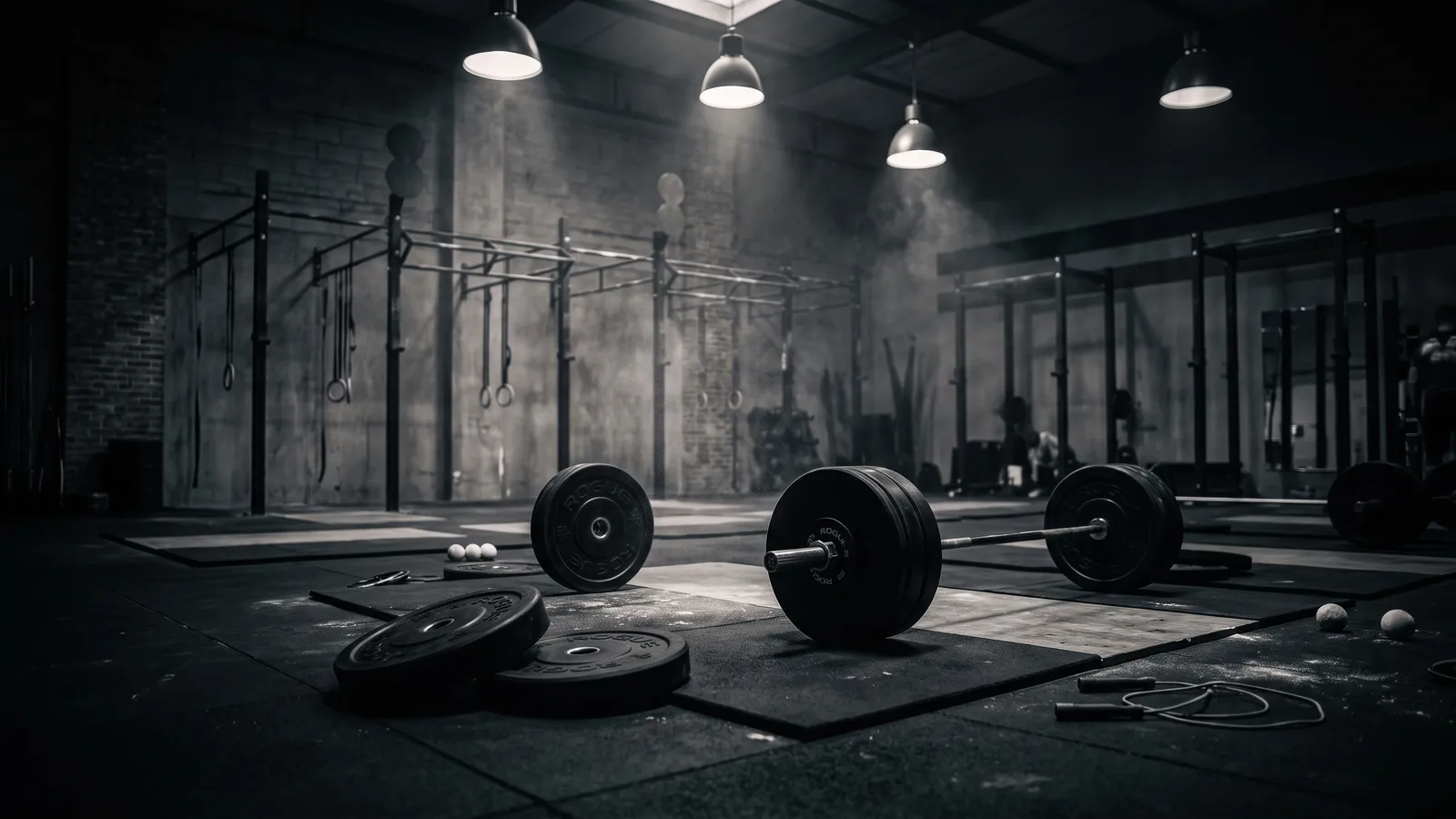 Cinematic lighting over the IRONHOUSE training floor